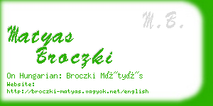 matyas broczki business card